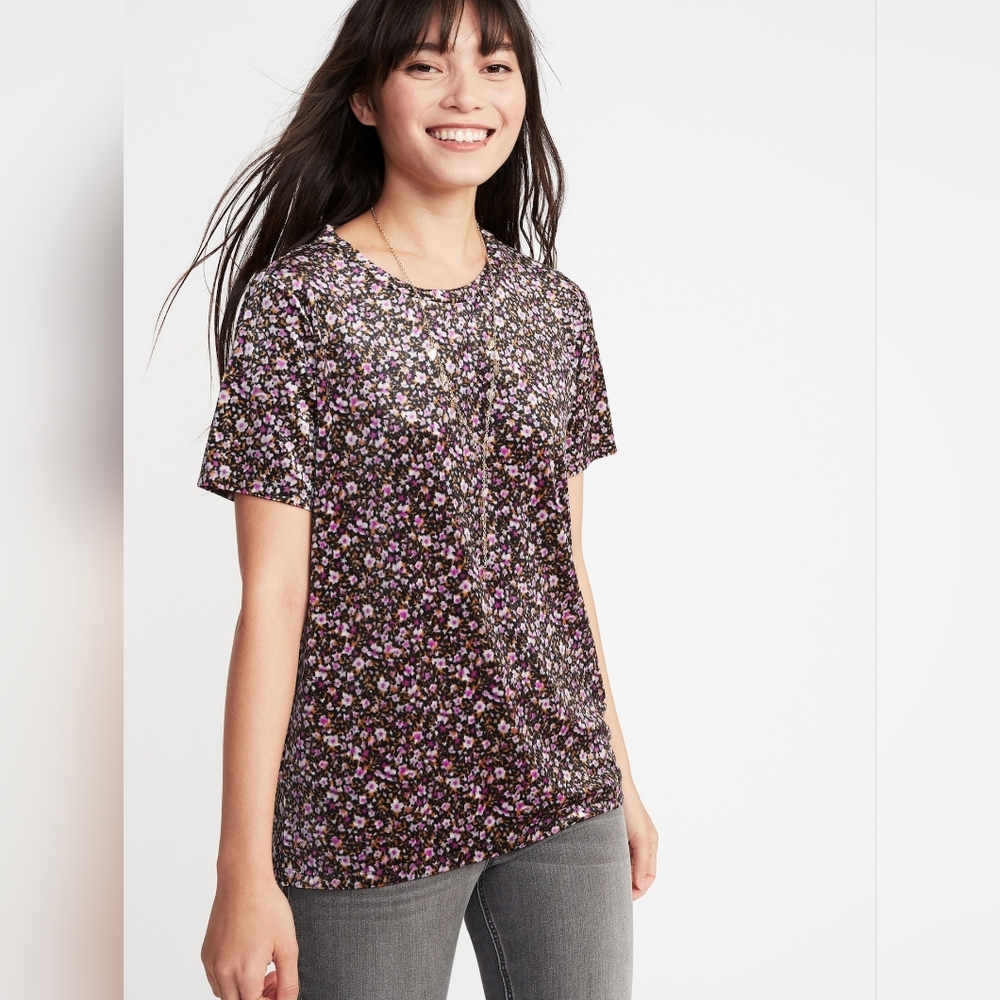 Old Navy Pink and White Boxy Blouse